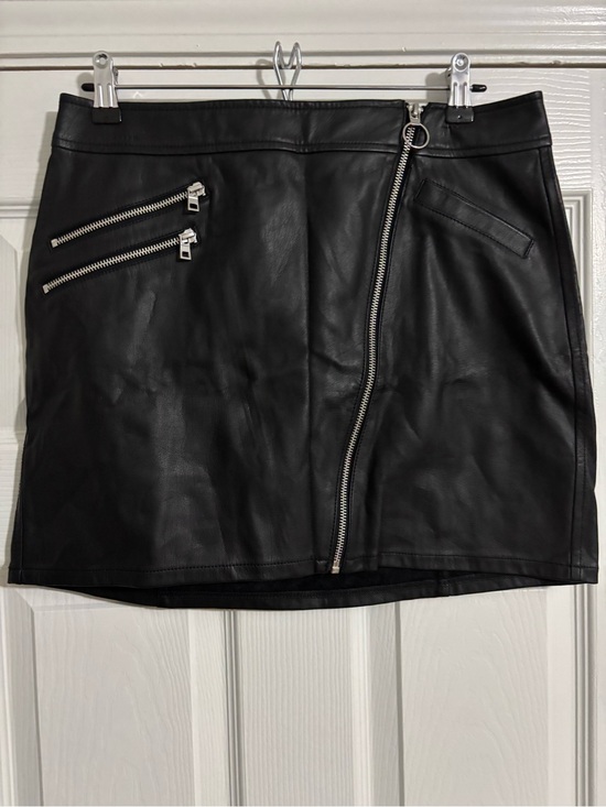 Express Dresses & Skirts - Express (Minus The) Leather Asymmetrical O-Ring Zip Moto Mini Skir